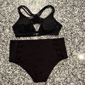 Black Strappy Bikini Set